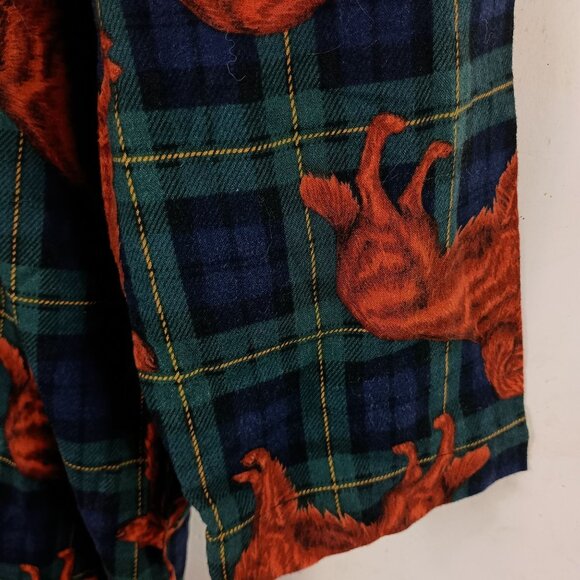 Handmade Vintage Nightshirt Unisex L Plaid Dog Print Grandpacore Cottagecore - Picture 4 of 6